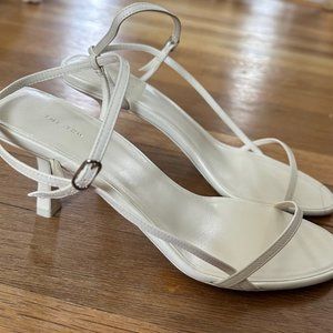 THE ROW White Bare Heeled Sandals